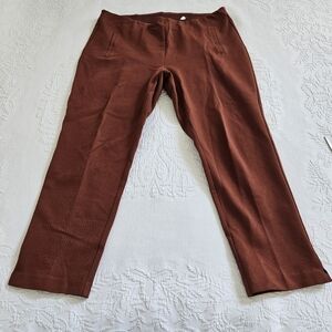 Chico’s pull on pants rust color ponte knit stretch ankle pants size 3, 16, XL